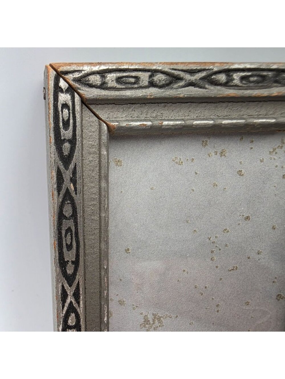 Art Deco Silver & Black Ornate Wooden Picture Frame 2x3 Inches